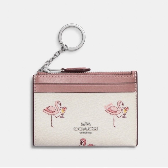 ❤️❤️❤️NWT coach mini skinny I.D case with Flamingo print/ Limited editio… - Picture 1 of 6